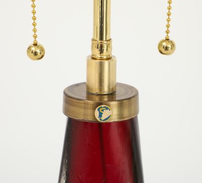 Carl Fagerlund Large Ruby Red Frosted Crystal Lamp by Carl Fagerlund for Orrefors 