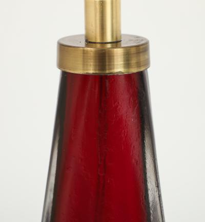 Carl Fagerlund Large Ruby Red Frosted Crystal Lamp by Carl Fagerlund for Orrefors 