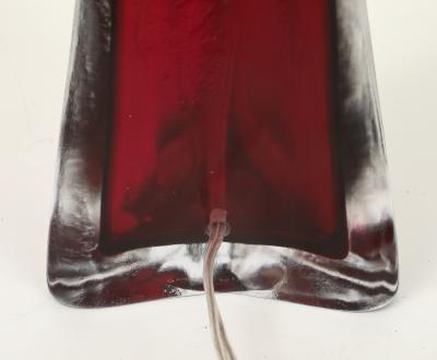 Carl Fagerlund Large Ruby Red Frosted Crystal Lamp by Carl Fagerlund for Orrefors 