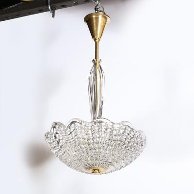 Carl Fagerlund Mid Century Modern Glass Brass Chandelier by Carl Fagerlund for Orrefors