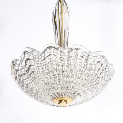 Carl Fagerlund Mid Century Modern Glass Brass Chandelier by Carl Fagerlund for Orrefors