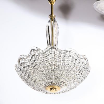 Carl Fagerlund Mid Century Modern Glass Brass Chandelier by Carl Fagerlund for Orrefors