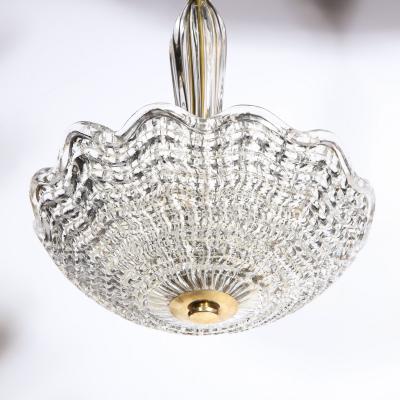 Carl Fagerlund Mid Century Modern Glass Brass Chandelier by Carl Fagerlund for Orrefors