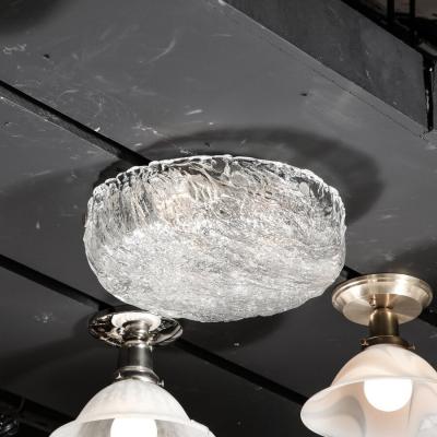 Carl Fagerlund Mid Century Modernist Glass Flush Mount by Carl Fagerlund for Orrefors