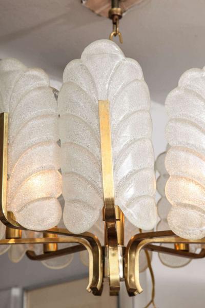 Carl Fagerlund Murano Glass Brass 8 Light Chandelier by Carl Fagerlund for Orrefors