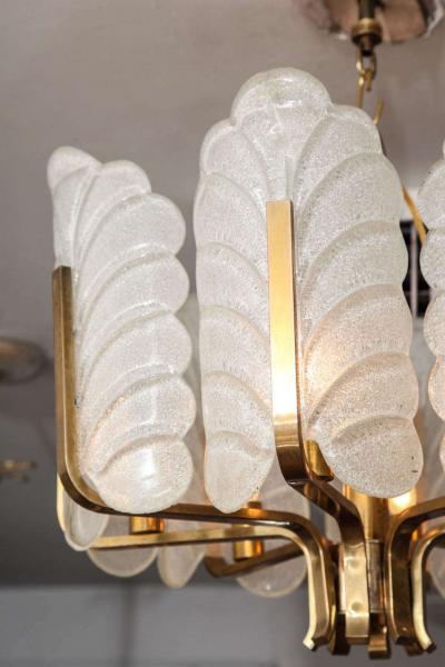 Carl Fagerlund Murano Glass Brass 8 Light Chandelier by Carl Fagerlund for Orrefors