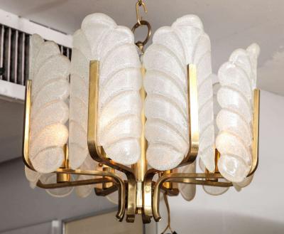 Carl Fagerlund Murano Glass Brass 8 Light Chandelier by Carl Fagerlund for Orrefors