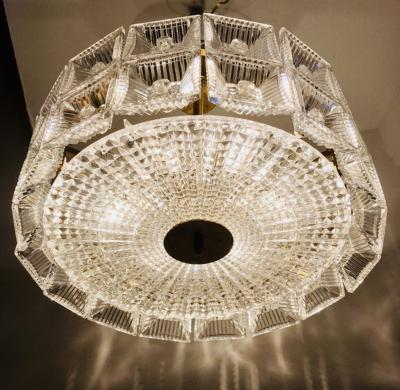 Carl Fagerlund Orrefors Carl Fagerlund 1950s Swedish Mid Century Flush Pendant