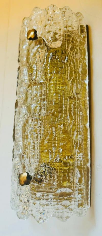 Carl Fagerlund Pair of 1950s Swedish Orrefors Crystal Mid Century Wall Lamps