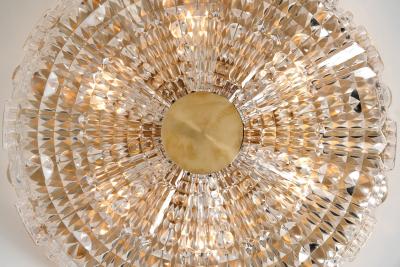 Carl Fagerlund Pair of Crystal Glass and Brass Ceiling Lamps by Carl Fagerlund Sweden ca 1950s