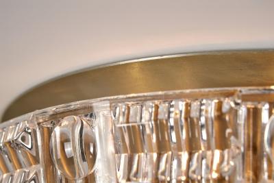 Carl Fagerlund Pair of Crystal Glass and Brass Ceiling Lamps by Carl Fagerlund Sweden ca 1950s