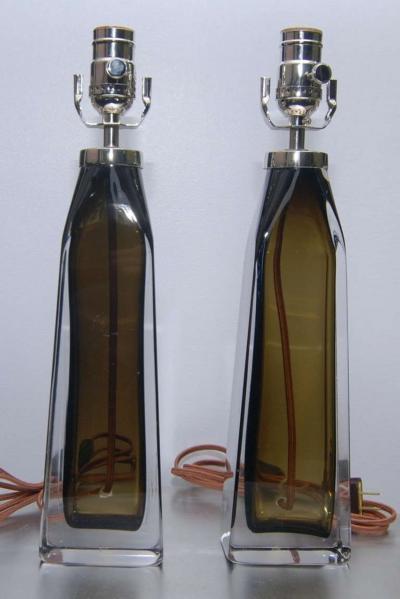 Carl Fagerlund Pair of Lamps by Carl Fagerlund for Orrefors