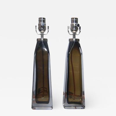 Carl Fagerlund Pair of Lamps by Carl Fagerlund for Orrefors