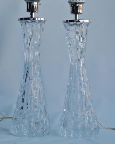Carl Fagerlund Pair of Large Table Lamps by Orrefors