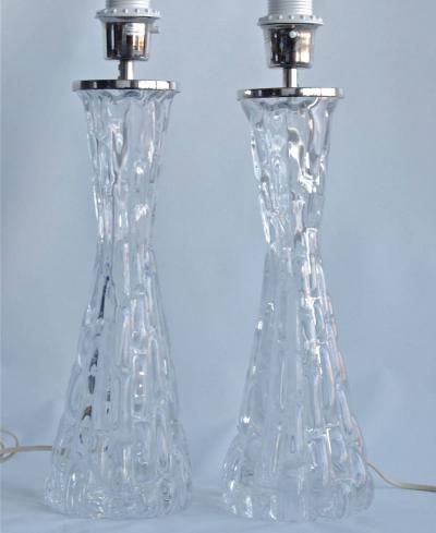 Carl Fagerlund Pair of Large Table Lamps by Orrefors