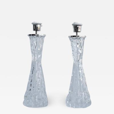 Carl Fagerlund Pair of Large Table Lamps by Orrefors