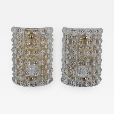 Carl Fagerlund Pair of Large Wall Lights by Orrefors
