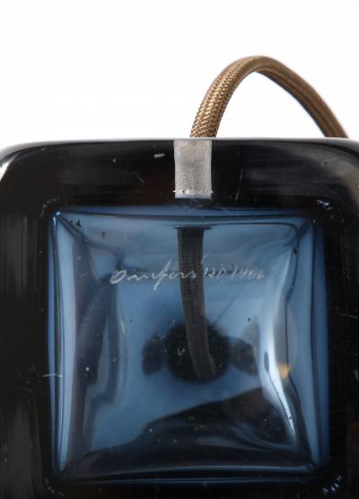 Carl Fagerlund Pair of Orrefors Sapphire Blue Lamps 