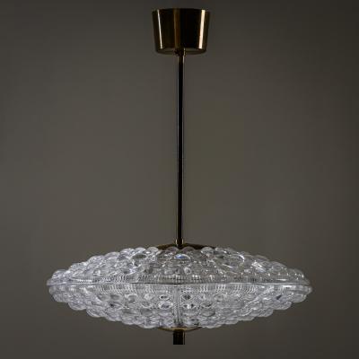 Carl Fagerlund Pair of Pendant Lights in Orrefors Crystal and Brass by Carl Fagerlund