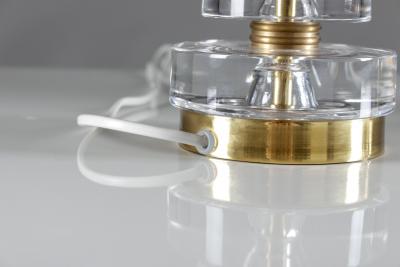 Carl Fagerlund Pair of Swedish Crystal Glass Table Lamps by Carl Fagerlund for Orrefors
