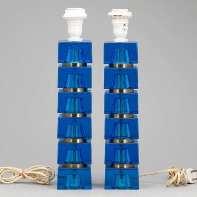 Carl Fagerlund Pair of Table Lamps by Carl Fagerlund for Orrefors