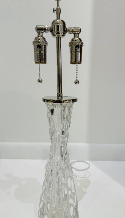 Carl Fagerlund Pair of1950s Swedish Crystal Orrefors Carl Fagerlund Mid Century Table Lamps