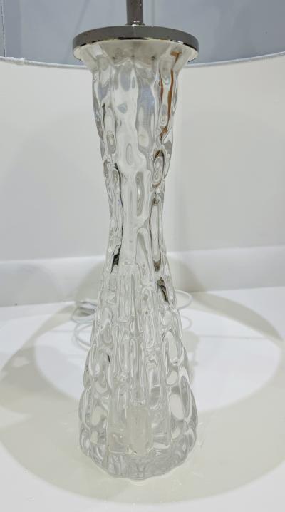 Carl Fagerlund Pair of1950s Swedish Crystal Orrefors Carl Fagerlund Mid Century Table Lamps