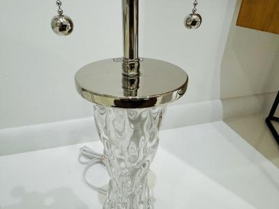 Carl Fagerlund Pair of1950s Swedish Crystal Orrefors Carl Fagerlund Mid Century Table Lamps