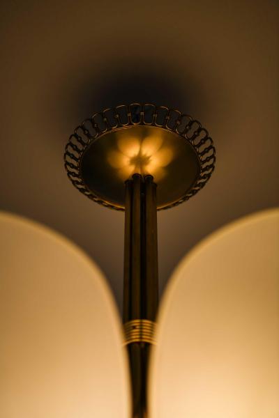 Carl Fagerlund Scandinavian Ceiling Lamp in Opaline Glass Brass by Carl Fagerlund 1950s