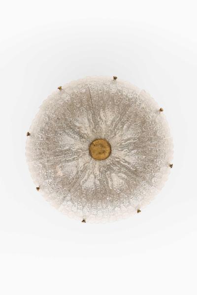 Carl Fagerlund Scandinavian Modern Ceiling Lamp in Brass and Glass by Carl Fagerlund 1960s