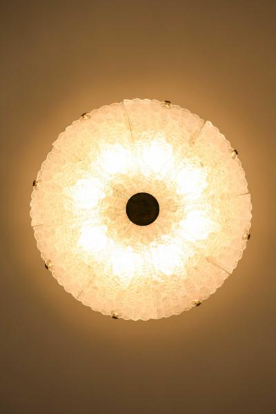 Carl Fagerlund Scandinavian Modern Ceiling Lamp in Brass and Glass by Carl Fagerlund 1960s