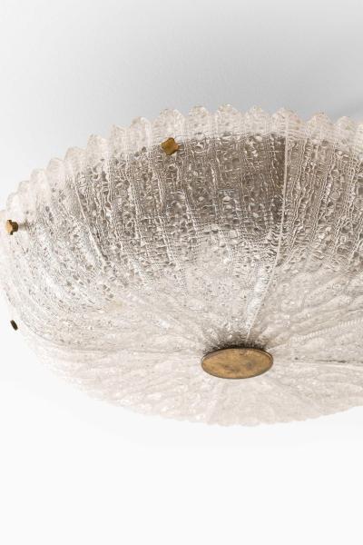 Carl Fagerlund Scandinavian Modern Ceiling Lamp in Brass and Glass by Carl Fagerlund 1960s