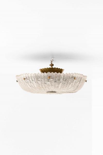 Carl Fagerlund Scandinavian Modern Ceiling Lamp in Brass and Glass by Carl Fagerlund 1960s