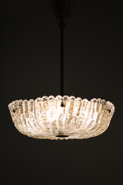 Carl Fagerlund Set of 2 Ceiling Lamps in Brass and Glass by Carl Fagerlund 1960s