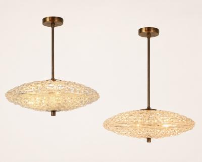 Carl Fagerlund Set of Carl Fagerlund for Orrefors Pendant Light for Lyfa Denmark 1960s