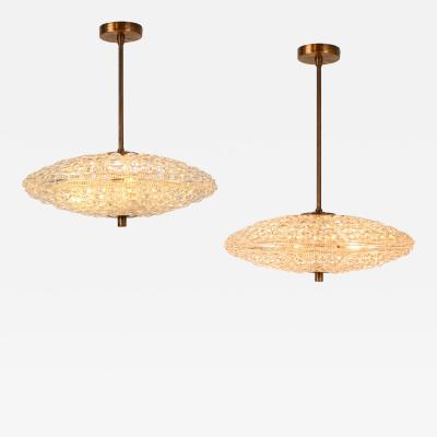 Carl Fagerlund Set of Carl Fagerlund for Orrefors Pendant Light for Lyfa Denmark 1960s