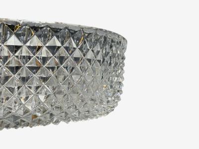 Carl Fagerlund Style Pendant Light Brass Textured Glass Sweden 1960s