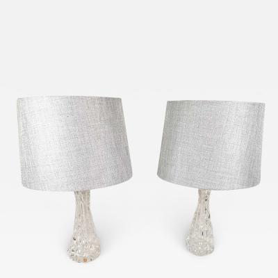 Carl Fagerlund Swedish Midcentury Crystal Table Lamps Orrefors by Carl Fagerlund