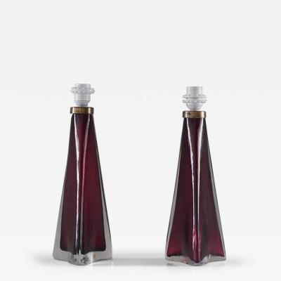 Carl Fagerlund Swedish Midcentury Table Lamps by Carl Fagerlund for Orrefors