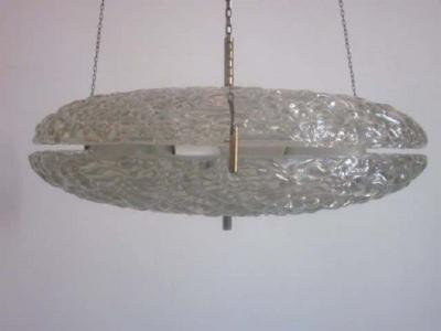 Carl Fagerlund Swedish Modern Double Ring Glass Pendant by Carl Fagerlund for Orrefors