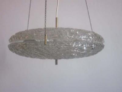 Carl Fagerlund Swedish Modern Double Ring Glass Pendant by Carl Fagerlund for Orrefors