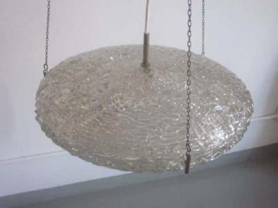 Carl Fagerlund Swedish Modern Double Ring Glass Pendant by Carl Fagerlund for Orrefors