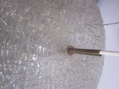 Carl Fagerlund Swedish Modern Double Ring Glass Pendant by Carl Fagerlund for Orrefors