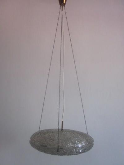 Carl Fagerlund Swedish Modern Double Ring Glass Pendant by Carl Fagerlund for Orrefors