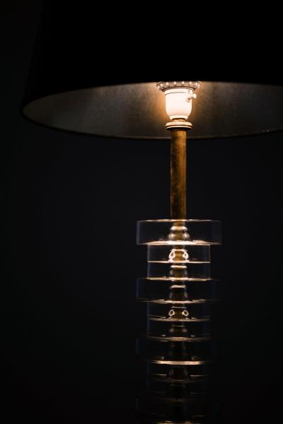 Carl Fagerlund Table Lamp in Brass and Glass by Carl Fagerlund 1960s