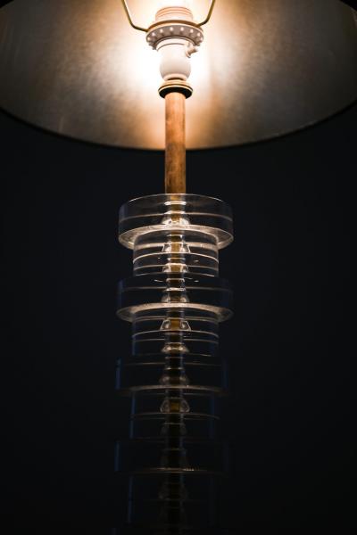 Carl Fagerlund Table Lamp in Brass and Glass by Carl Fagerlund 1960s