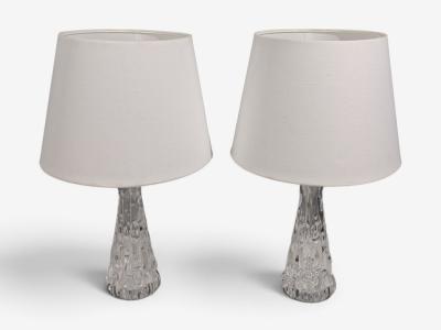 Carl Fagerlund Table Lamps Textured Glass Chrome Sweden 1960s