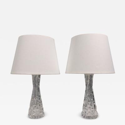 Carl Fagerlund Table Lamps Textured Glass Chrome Sweden 1960s