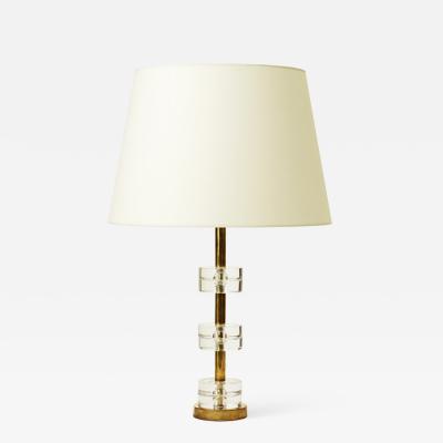 Carl Fagerlund Table lamp with cast glass disks by Carl Fagerlund