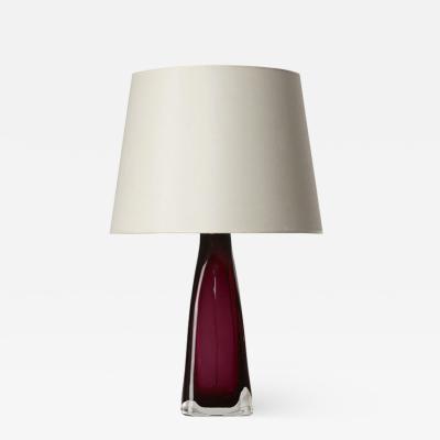 Carl Fagerlund Table lamp with deep rose interior by Carl Fagerlund